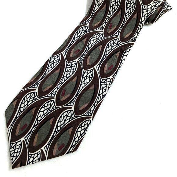 Men's Vintage 100% Silk Tie Paisley Motif - By Pour Monsieur - Picture 12 of 13